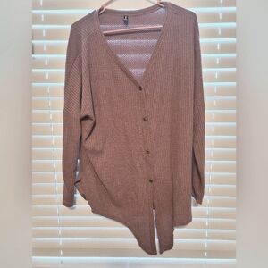 Purple Button-Up Women's Sweater
